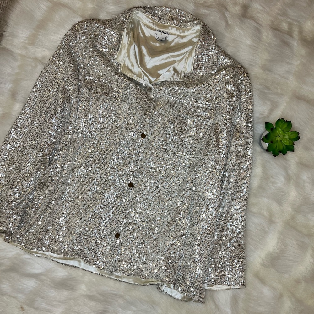 NWT Arula | Women’s Sequin Button Down Shacket 2X